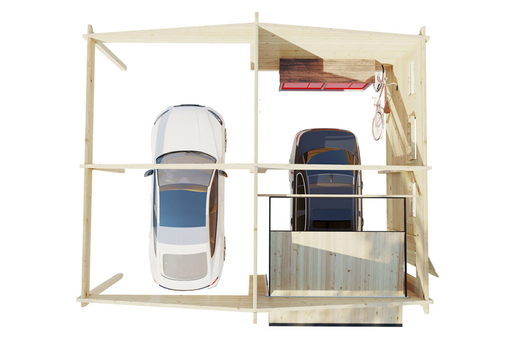 Garaaž G varjualusega, üleskäiva uksega 37m² 7,2 x 5,5 m 70mm