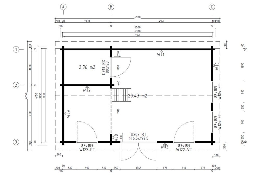 Aiamaja 30m2 / 6 x 4 m / 70mm