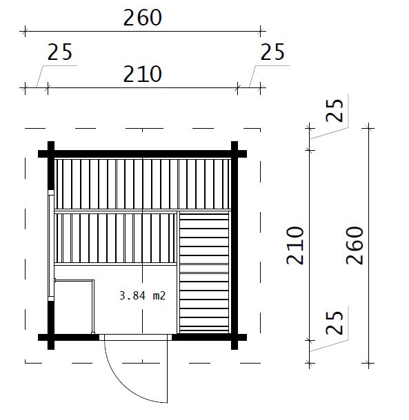 Välisaun “Simply Sauna 1” 70 mm/ 2 x 2 m