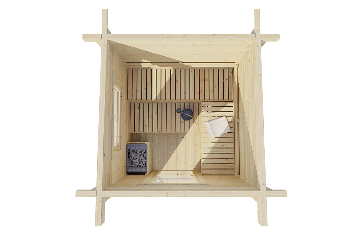 Välisaun “Simply Sauna 2” 70 mm/ 2 x 2 m