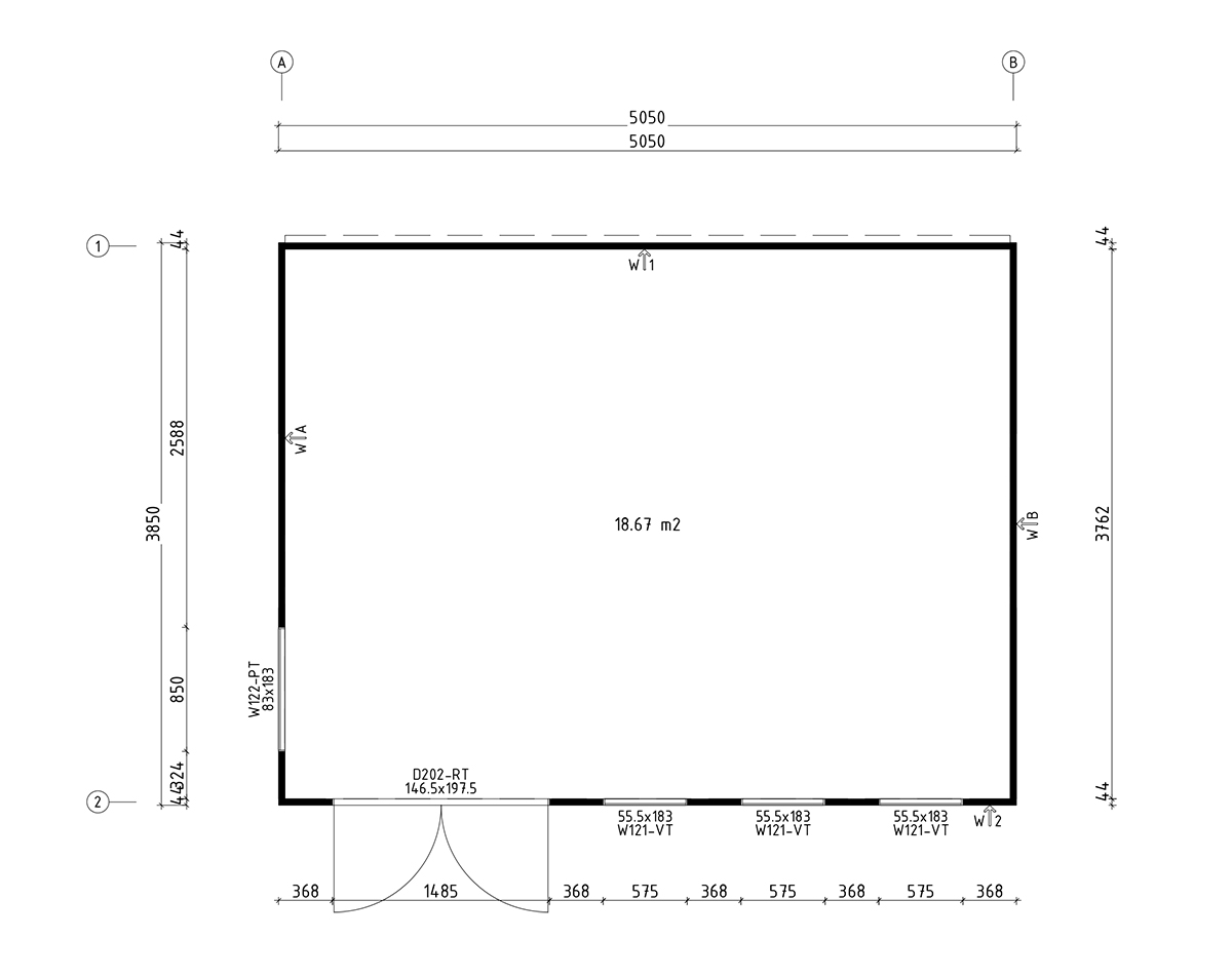 Moderne Aiamaja Grace 19m² / 44mm / 5 x 3,8 m